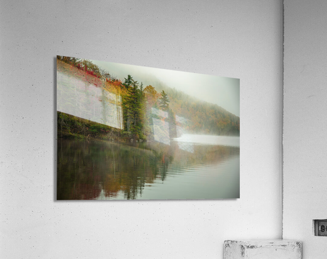Foggy Echo Lake Fall Reflections Acrylic Print