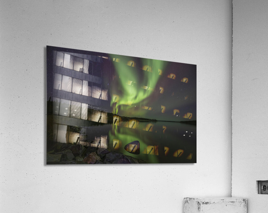 Pontoon Aurora Reflections Acrylic Print