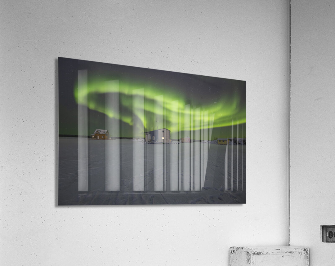 Aurora Portal Opening over Houseboats Acrylic Print