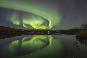 Madeline Lake Aurora Reflections