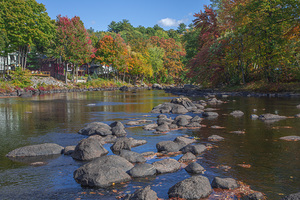 Autumn River Stone Crossing