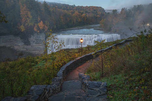 Evening Path to Middle Falls by Daniel Pekar Photography