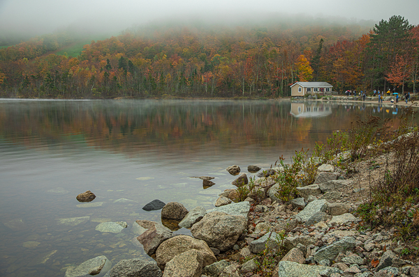 Foggy Autumn lake reflections by Daniel Pekar Photography