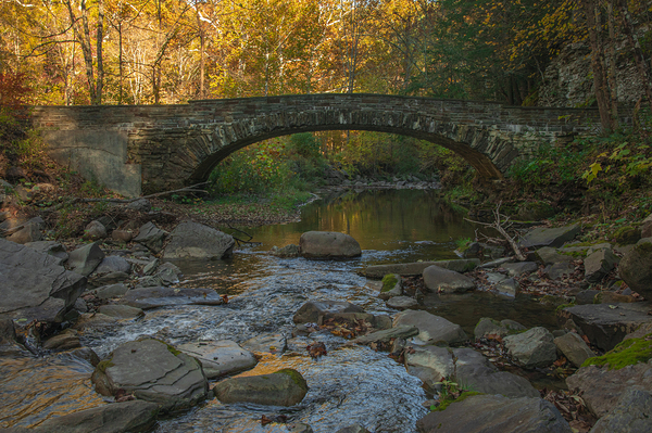 Autumn Stone Bridge Print