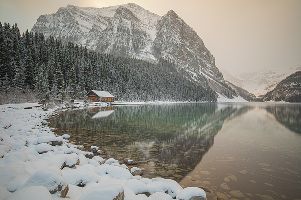 Lake Louise Winter Reflections by Daniel Pekar Photography