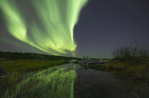 Prelude Lake Aurora Explosion by Daniel Pekar Photography