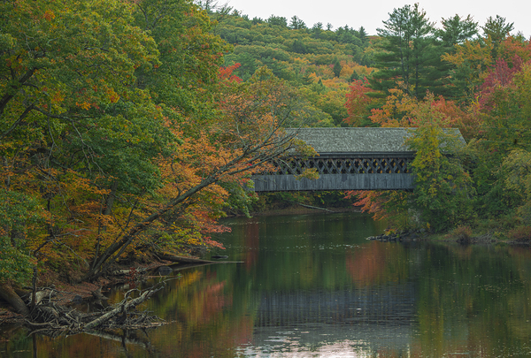 Henniker Covered Bridge Reflections Print