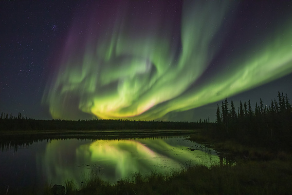 Aurora light pond reflections by Daniel Pekar Photography