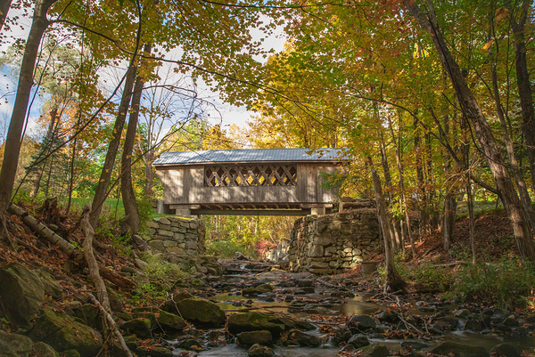 Tannery Hill Bridge Autumn Magic Print
