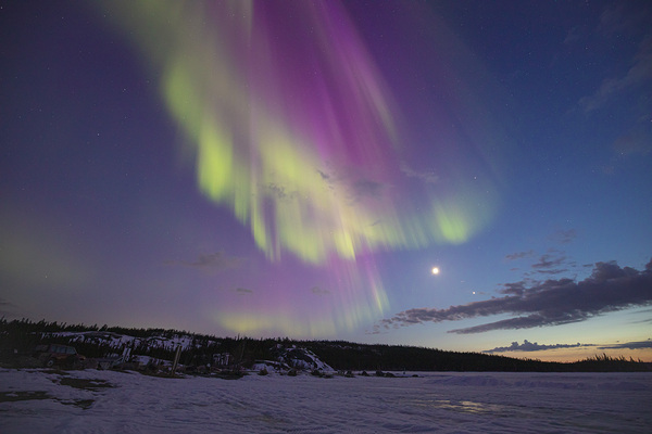 Prelude Lake Winter Aurora by Daniel Pekar Photography