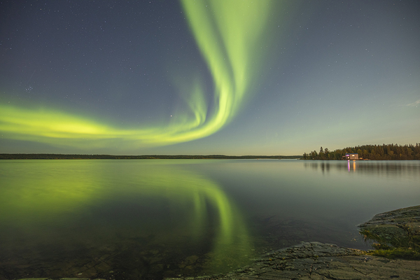 Yellowknife Aurora Reflections Print