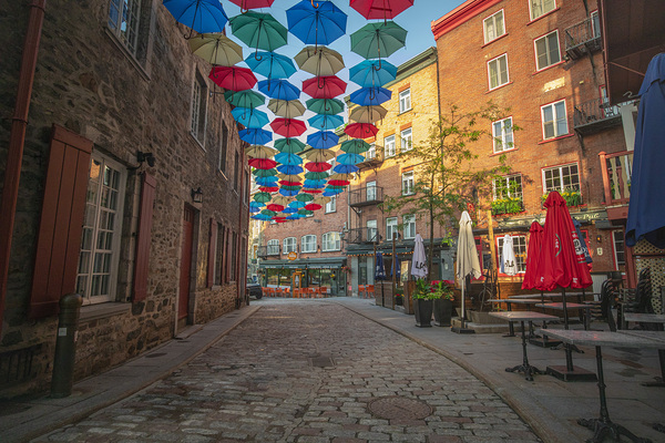 Quebec City Umbrella Vibes Print