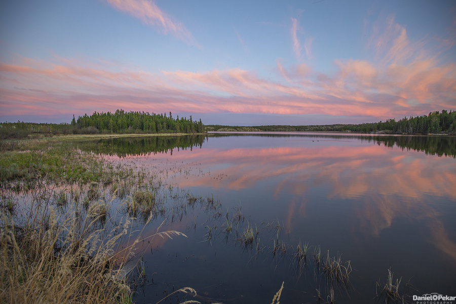 Jackfish Lake cotton candy Reflections  Print