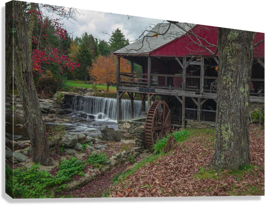 Late Autumn at Weston Grist Mill Canvas Print