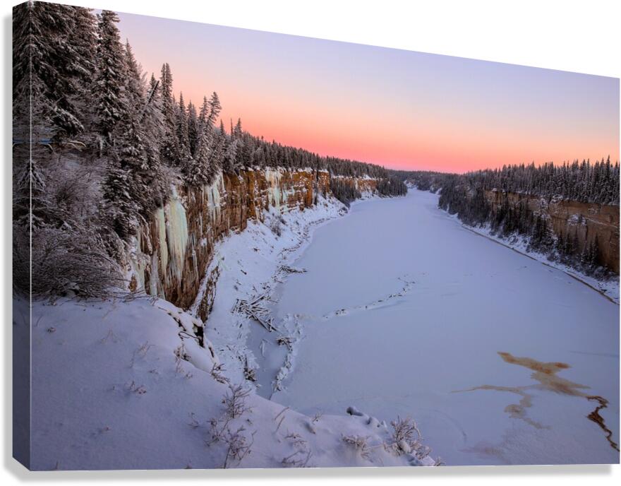Cotton Candy Winter Gorge Canvas Print