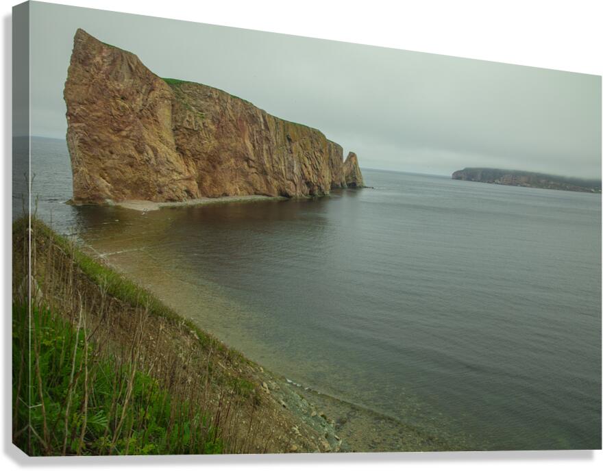 Foggy Seascape of Perce Rock Canvas Print