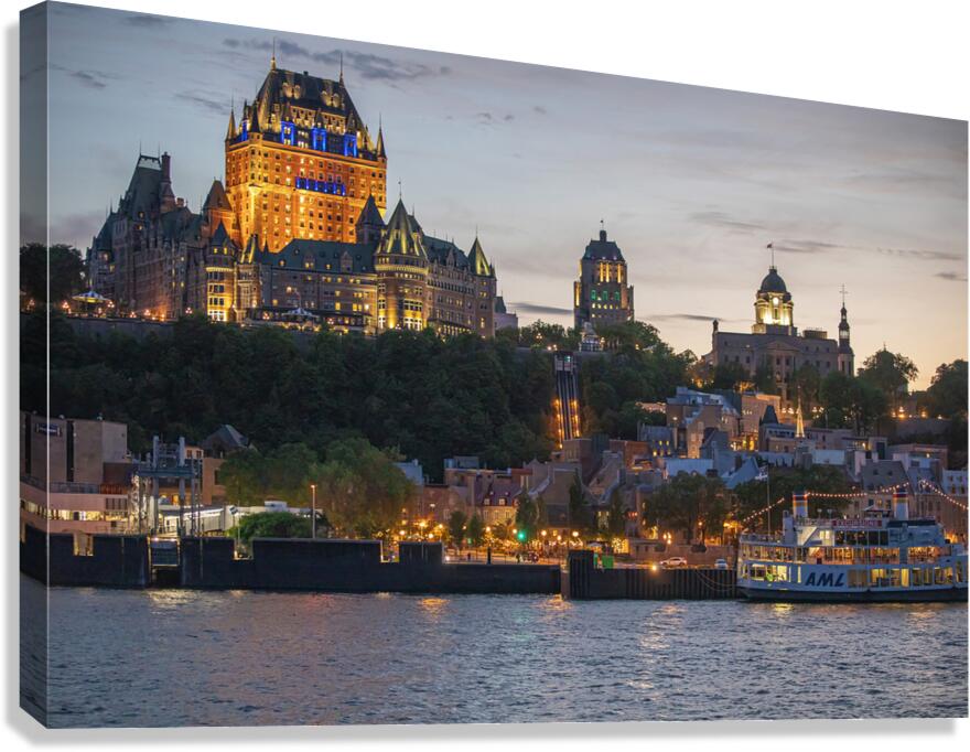 Magical Sunset glow of Quebec City Canvas Print