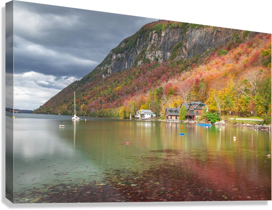 Lake Willoughby Fall Reflection Galore Canvas Print