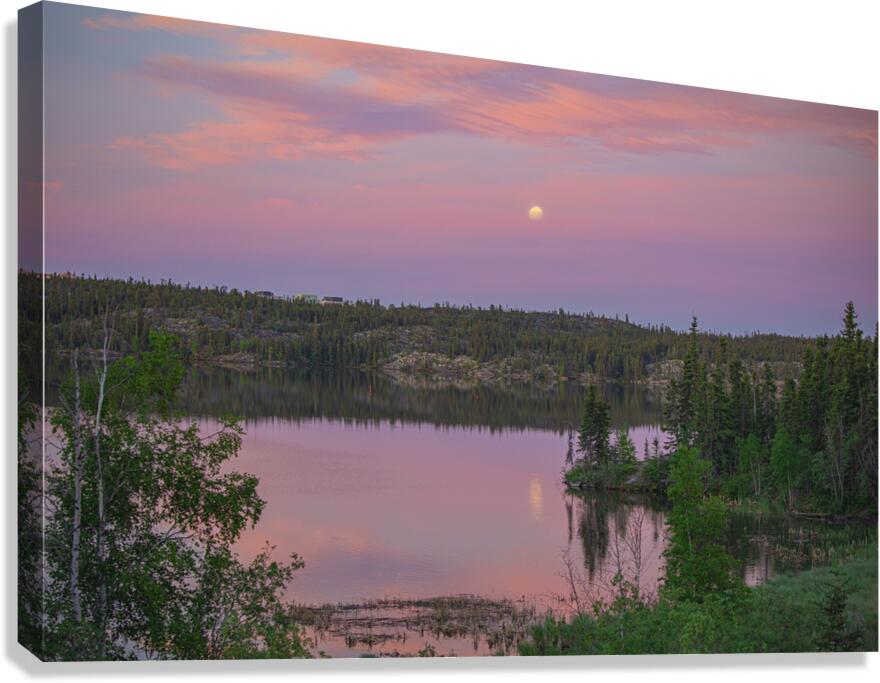 Cotton Candy skies at Jackfish Lake Canvas Print