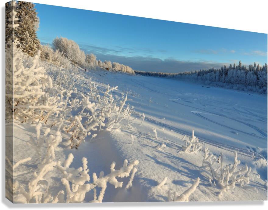Frozen Hay River magic Canvas Print