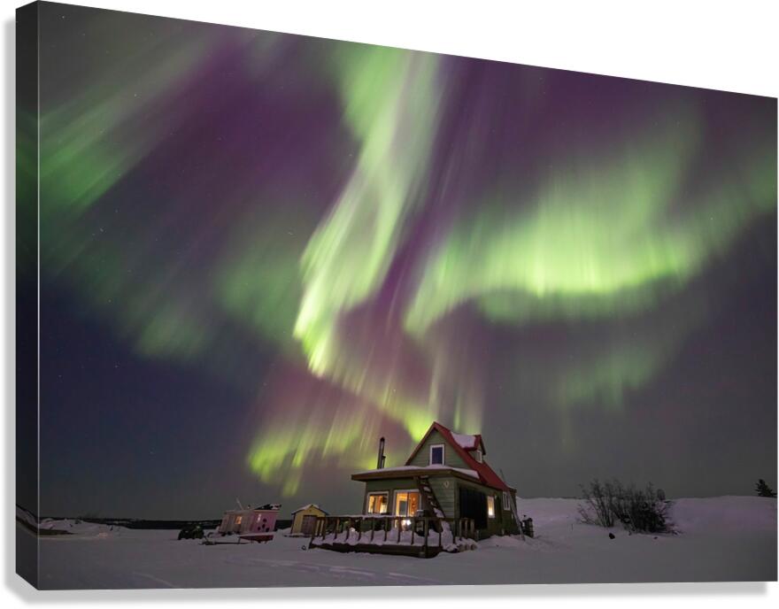 House boat Aurora Swirls Canvas Print