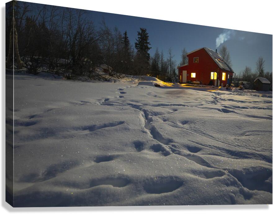 House boat Winter Sparkle Canvas Print
