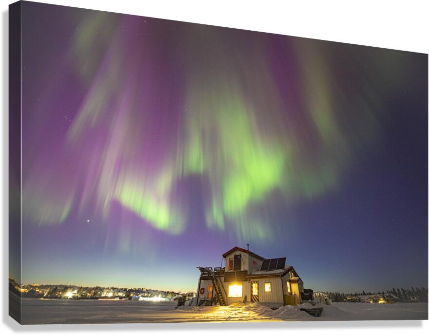 Houseboat Aurora Curtain Canvas Print