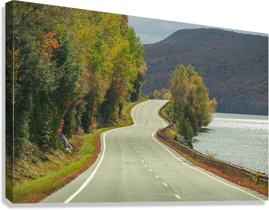 Lake Willoughby Autumn Road Canvas Print
