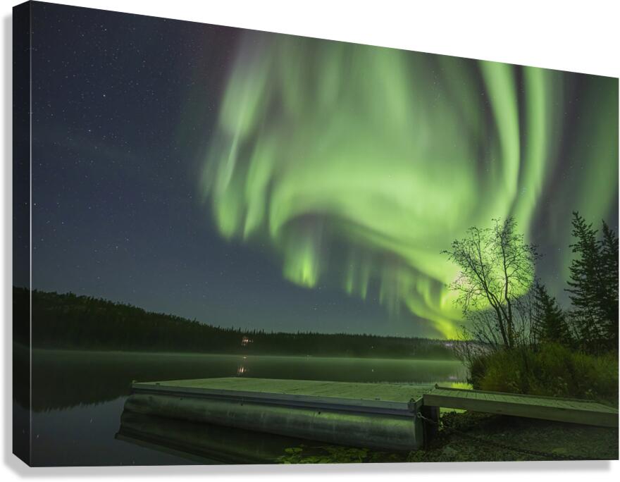 Madeline Lake Aurora Grandeur Canvas Print