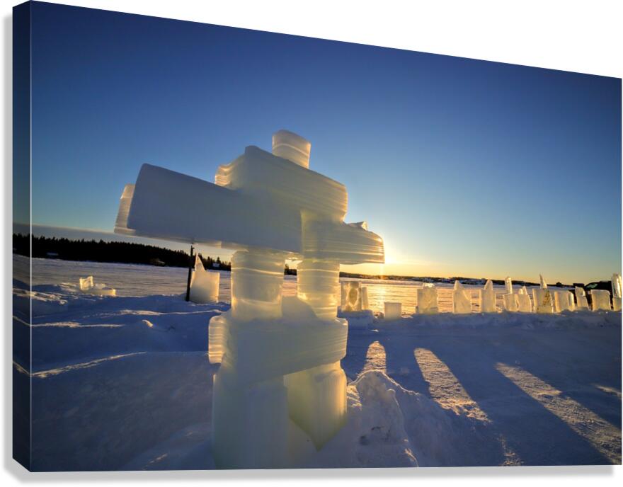 Snowking Winter inukshuk Canvas Print