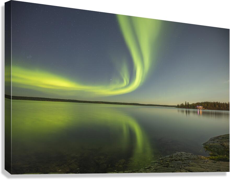 Yellowknife Aurora Reflections Canvas Print