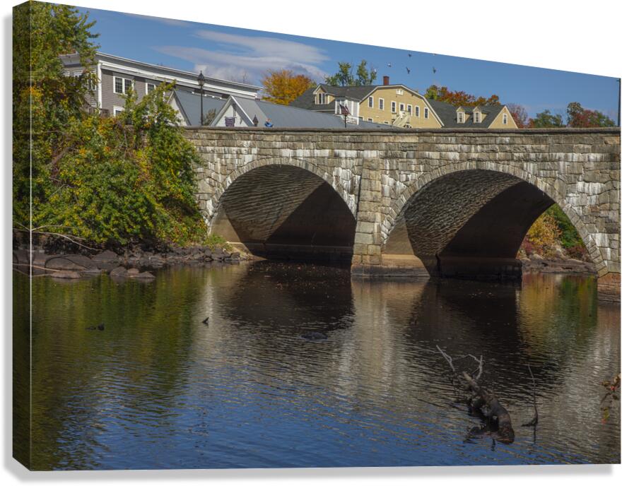 Henniker Stone Bridge in Autumn Canvas Print