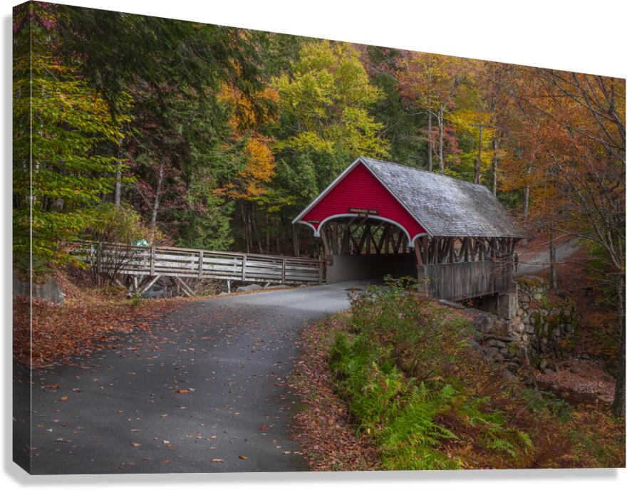 Flume Covered Bridge Autumn Magic Canvas Print