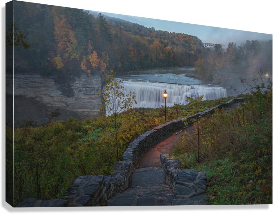 Evening Path to Middle Falls Canvas Print