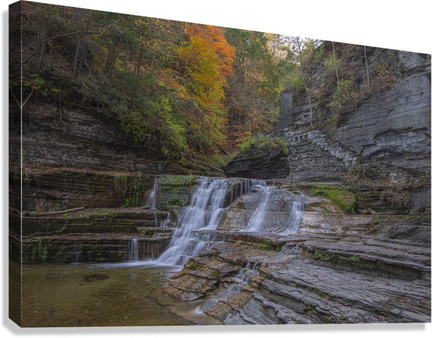 Autumn Cascading Falls Canvas Print