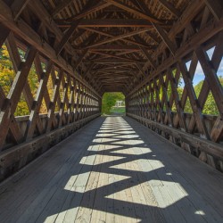 Within the Henniker Covered Bridge