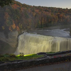 Evening Lights at Middle Falls