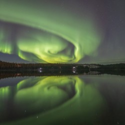Madeline Lake Aurora Reflections