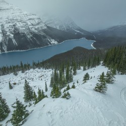 Peyto Lake winter overlook