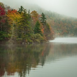 Foggy Echo Lake Fall Reflections