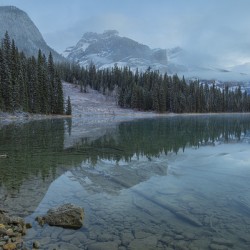 Misty Emerald Lake Mountain reflection