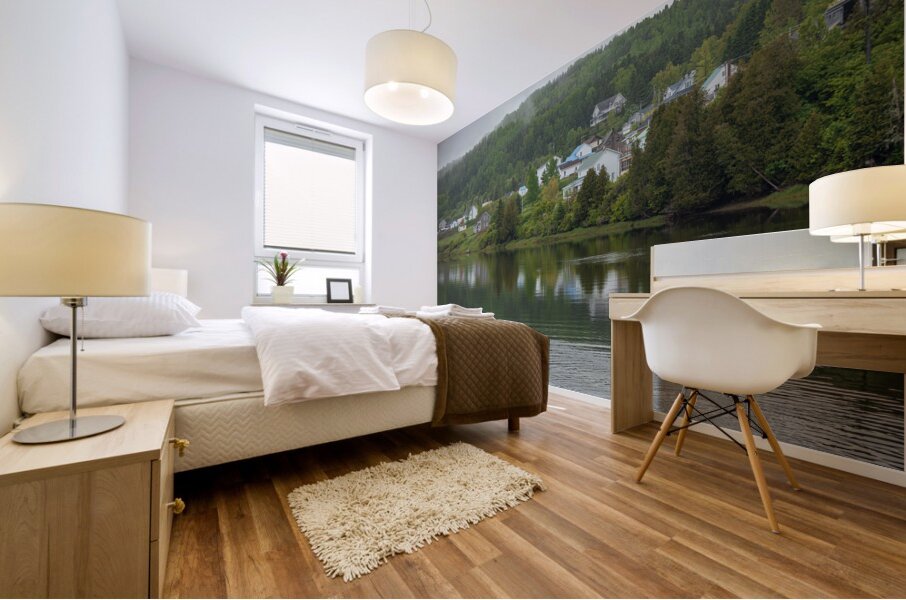 Foggy Spring Morning refections Mural print