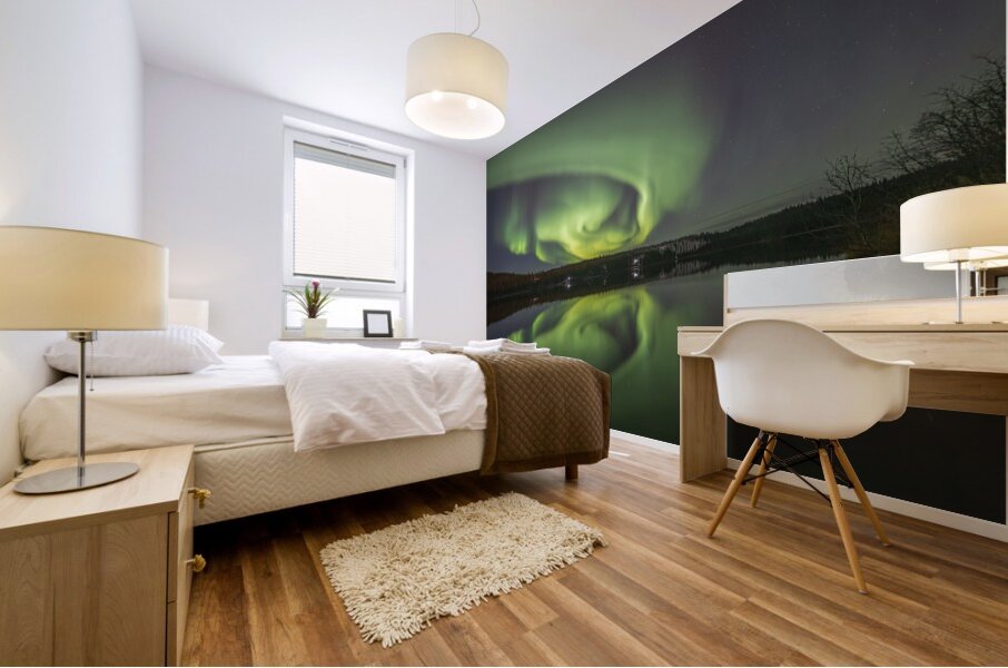 Madeline Lake Aurora Reflections Mural print