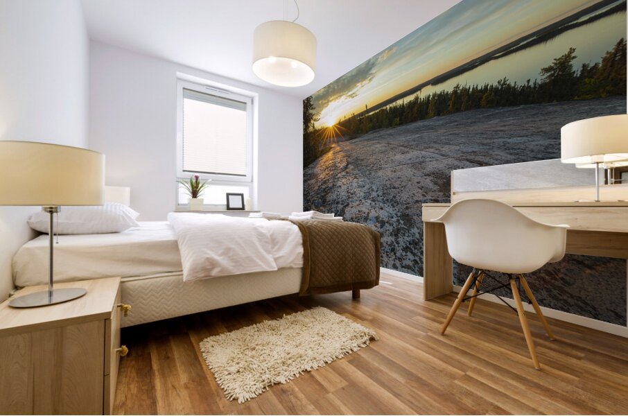 Sunburst above Prelude Lake Mural print