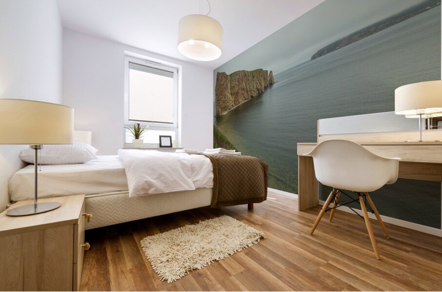 Foggy Seascape of Perce Rock Mural print