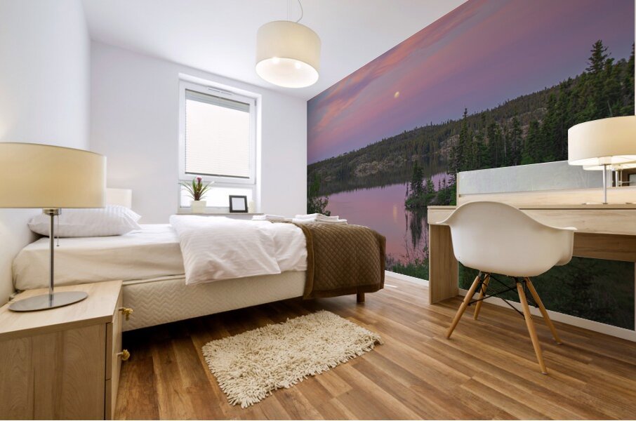 Cotton Candy skies at Jackfish Lake Mural print