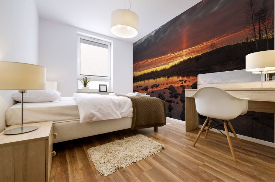 Mesmerizing Yellowknife Fiery Summer skies Mural print