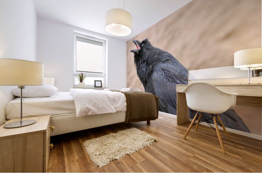 Raven singing Mural print