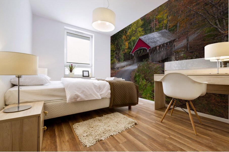 Flume Covered Bridge Autumn Magic Mural print