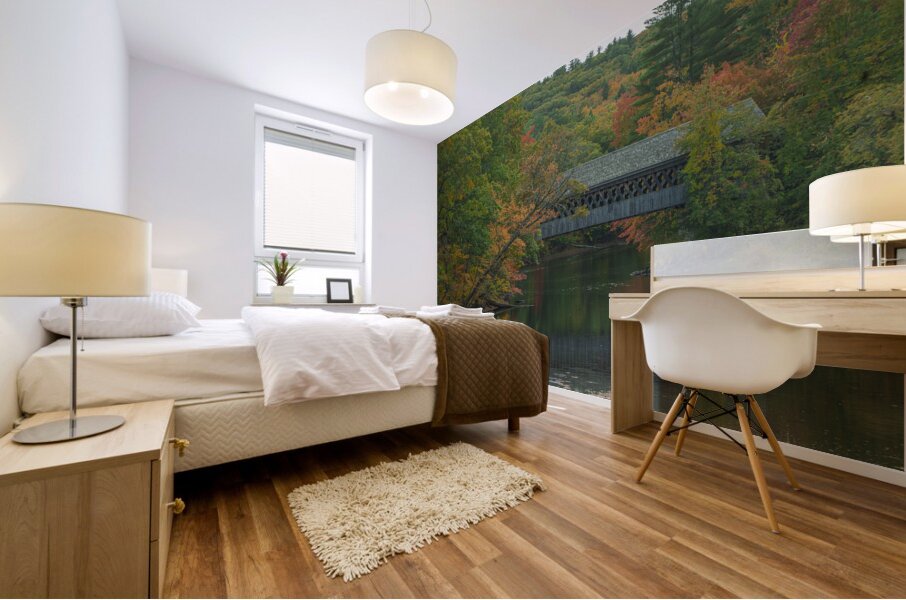 Henniker Covered Bridge Reflections Mural print